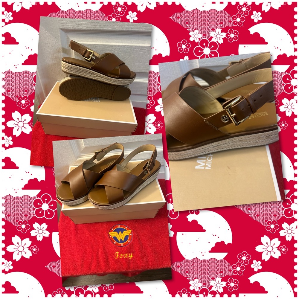 BRAND NEW in box- Michael Kors Richie Leather Platform Espadrille Sandal